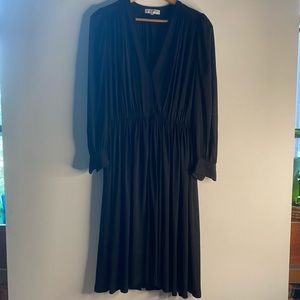 Vintage Yves Saint Laurent silk crepe black dress